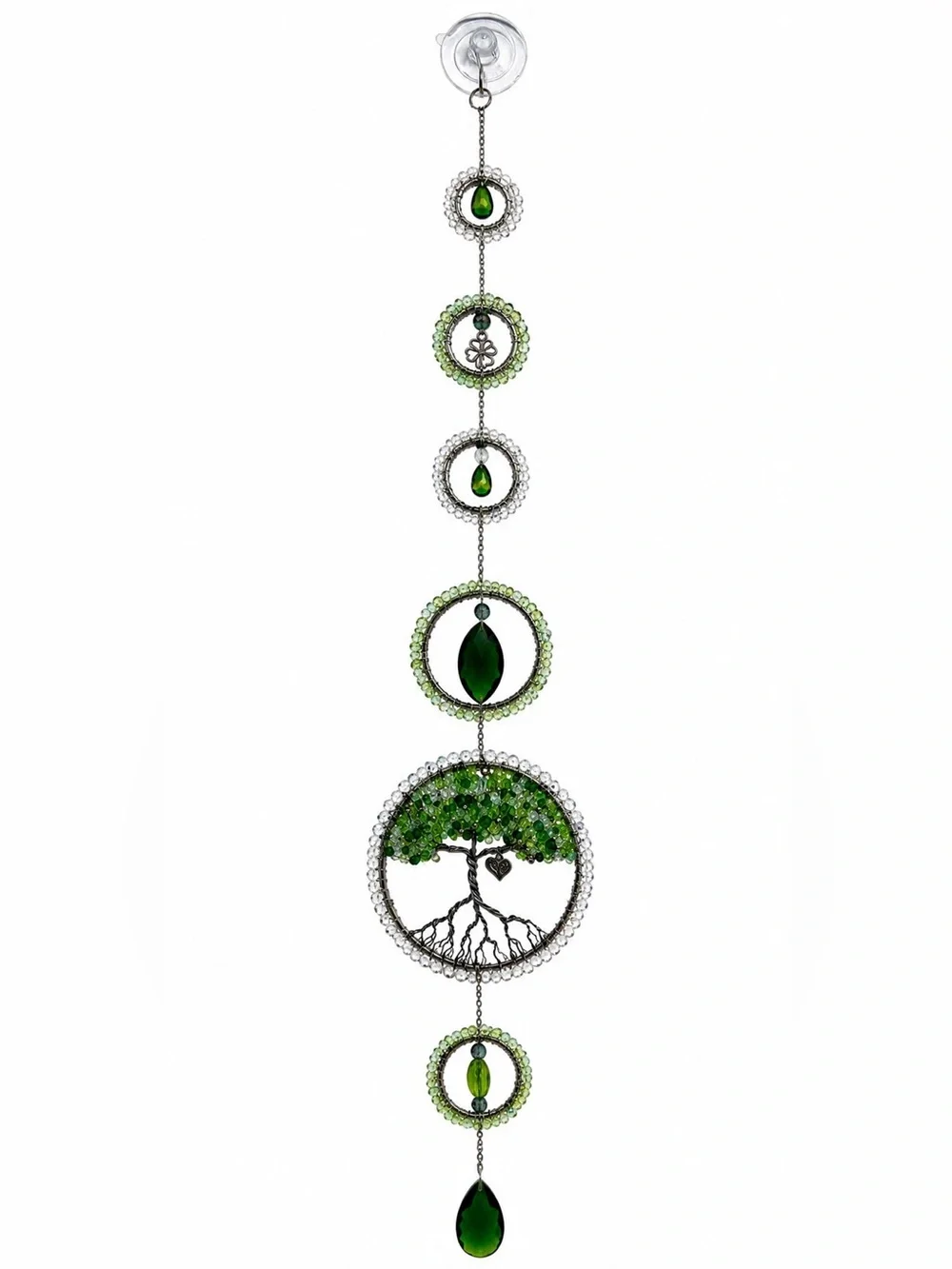 Soul Treatz Green Tree of Life Sun Catcher - Green Crystal Wall Decor